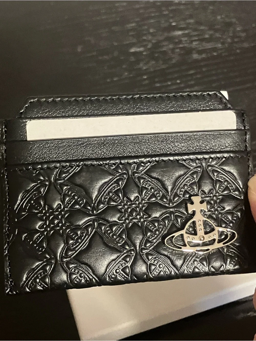 Vivienne Westwood Black Embossed Orb Card Holder